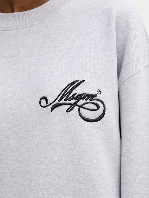 MSGM bluza bawełniana damska kolor szary z aplikacją 3941MDM80.257793