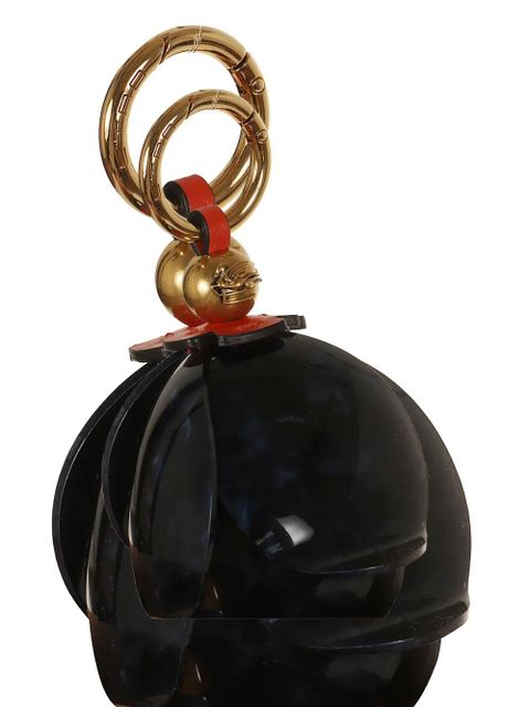 ETRO beaded floral-pendant keyring - Black