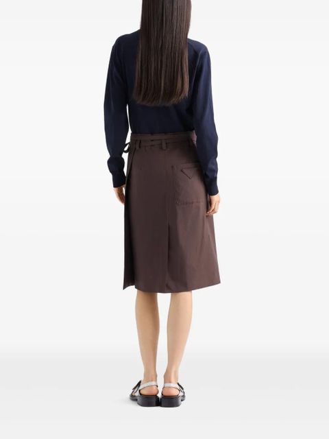 Prada poplin wrap skirt - Brown