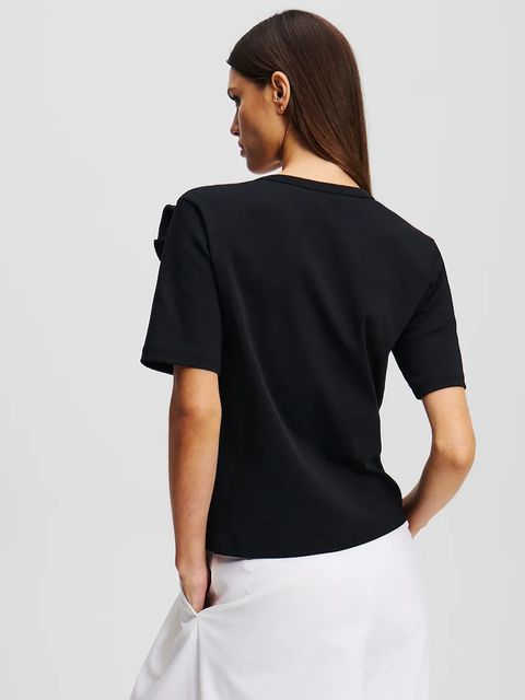 Karl Lagerfeld t-shirt bawełniany damski kolor czarny A2W17110