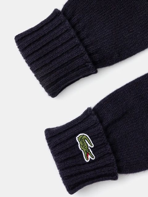 Lacoste rękawiczki wełniane kolor granatowy RV0452 - zdjęcie produktu nr 2