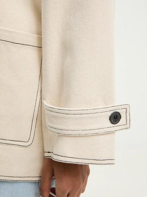 Answear.LAB kurtka koszulowa bawełniana kolor beżowy przejściowa