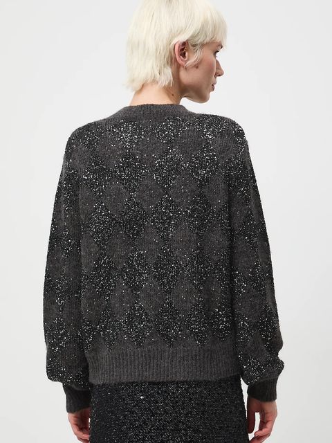 Medicine sweter z domieszką wełny damski kolor szary ciepły