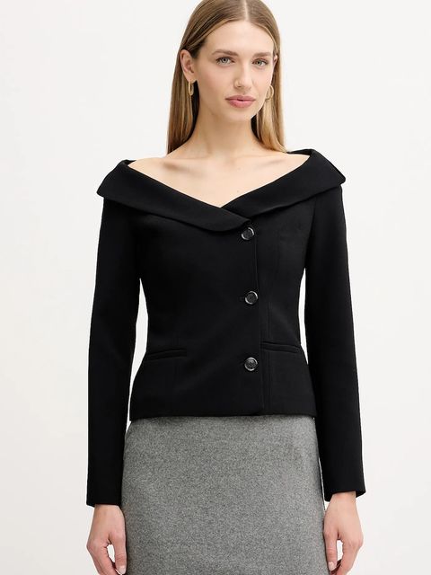 Pinko marynarka kolor czarny jednorzędowa gładka 106132 A304 - zdjęcie produktu nr 1