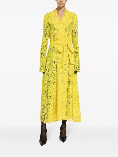 Dolce & Gabbana cordonetto-lace trench coat - Yellow - zdjęcie produktu nr 2