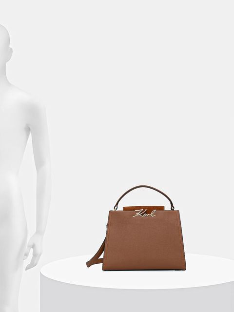 Karl Lagerfeld torebka skórzana K/SIGNATURE kolor brązowy B1W30061