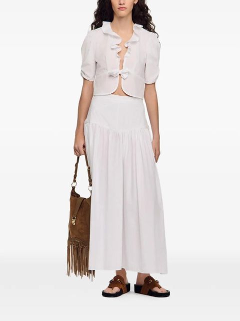 SANDRO ruffled-collar blouse - White