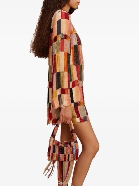 ALEMAIS Majorelle embellished mini dress - Red