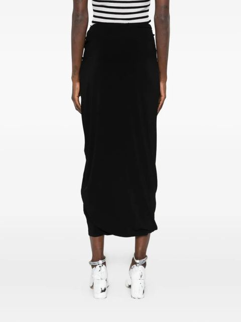 Jean Paul Gaultier ring-detail side-split midi skirt - Black