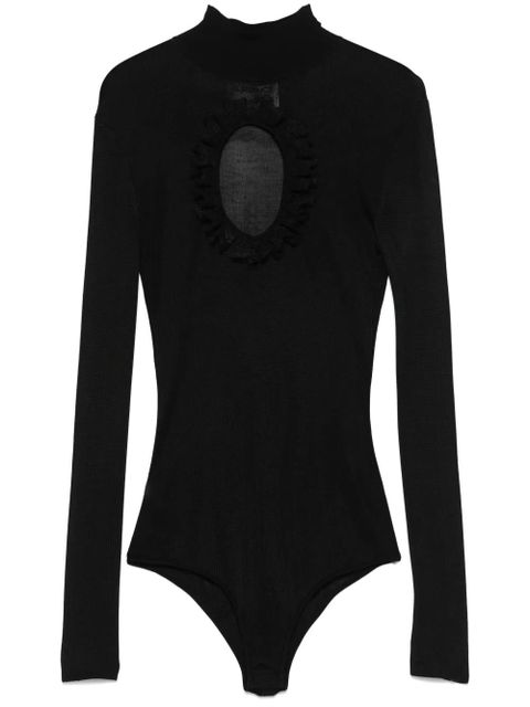 Self-Portrait cut out-detail knitted bodysuit - Black - zdjęcie produktu nr 1