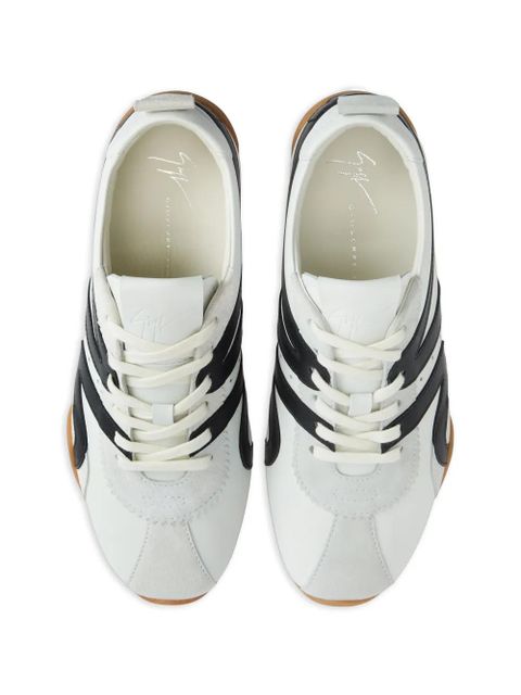 Giuseppe Zanotti suede signature leather trainers - White