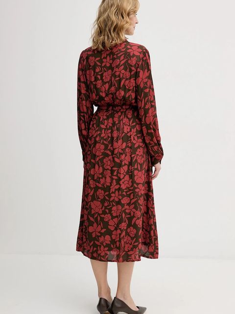 United Colors of Benetton sukienka kolor czerwony midi rozkloszowana 40IGDV0C1