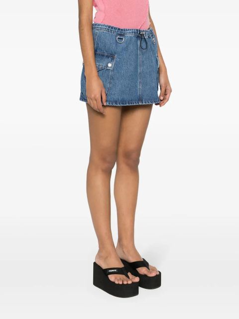 Coperni appliqué-logo denim cargo skirt - Blue - zdjęcie produktu nr 2