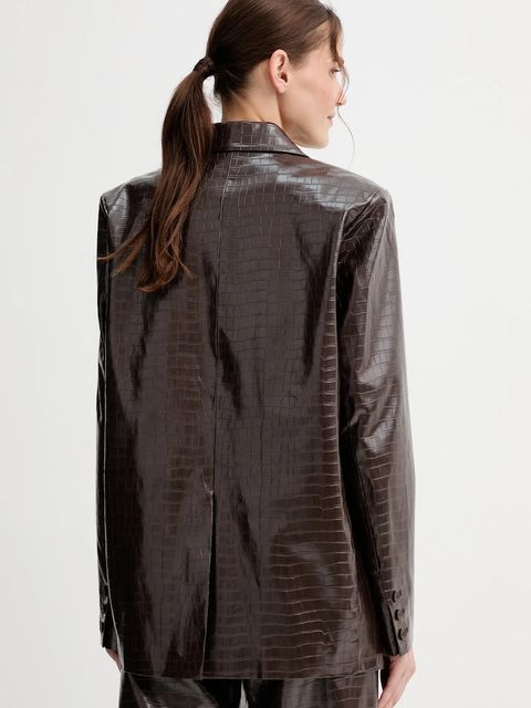 ISABELLE BLANCHE marynarka kolor brązowy jednorzędowa gładka IS25FW-J029-T006