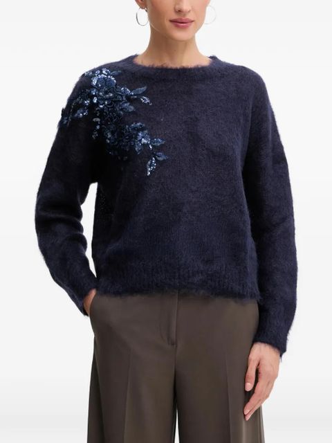 Blumarine sequin floral knitwear - Blue - zdjęcie produktu nr 1