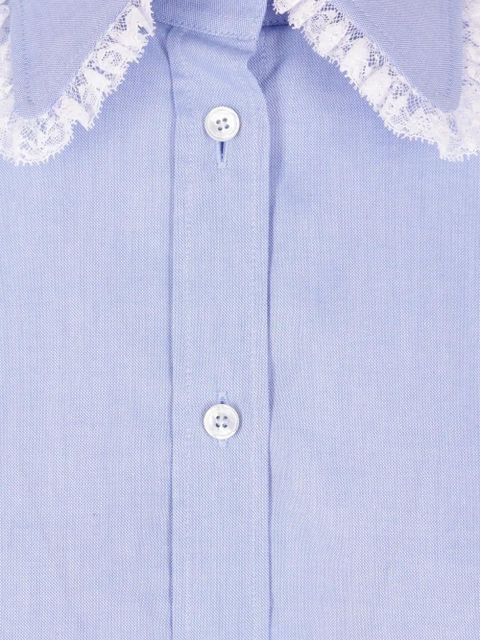 Valentino Garavani lace-detail shirt - Blue