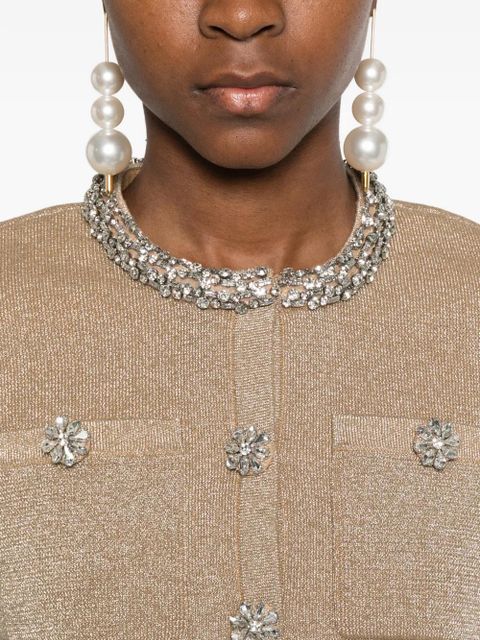 Self-Portrait crystal-embellished jacket - Gold