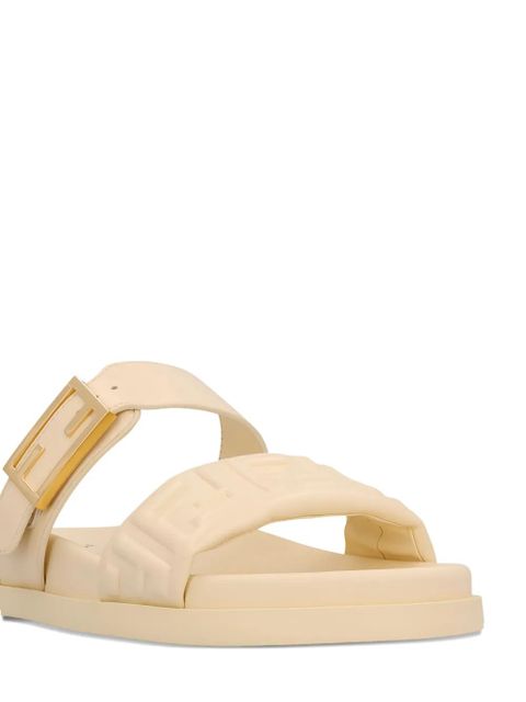 FENDI buckle-embellished logo sandals - Neutrals