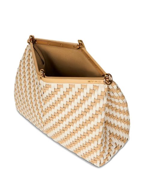 ETRO medium Vela woven leather shoulder bag - Neutrals