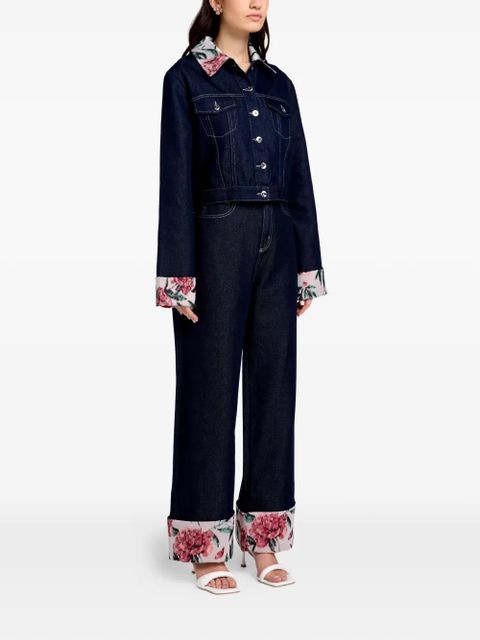 Marques'Almeida floral-trim jacket - Blue