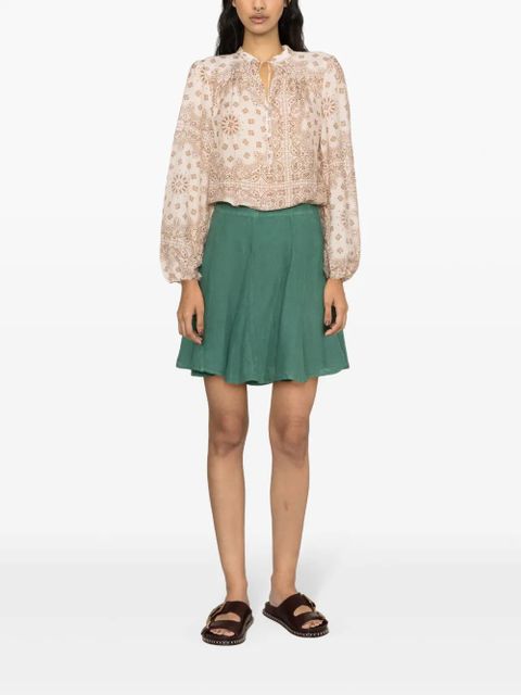 MC2 Saint Barth Harper bandana-print blouse - Neutrals