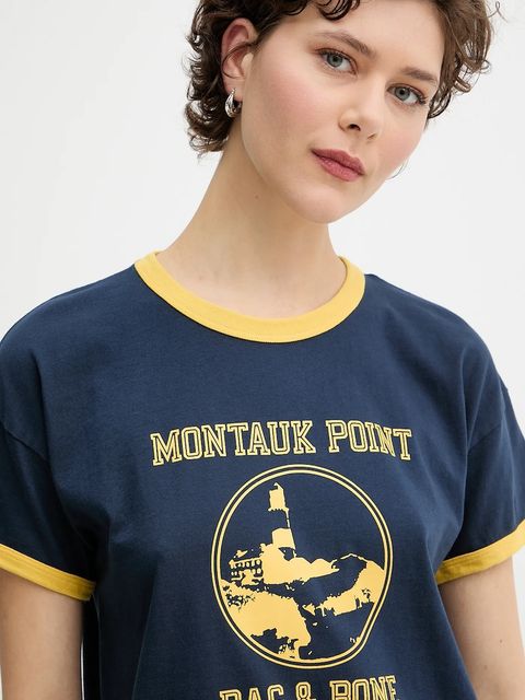 Rag & Bone t-shirt bawełniany damski kolor granatowy WCC25PT023MI24