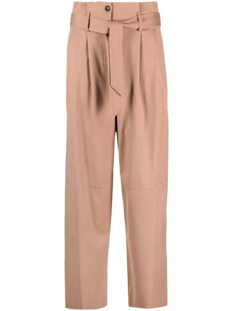 PINKO belted flannel trousers - Neutrals - zdjęcie produktu nr 1