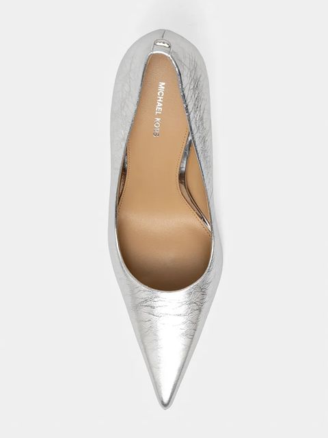 MICHAEL Michael Kors szpilki skórzane Elyse High Pump kolor srebrny 40F5EYHP1M.040