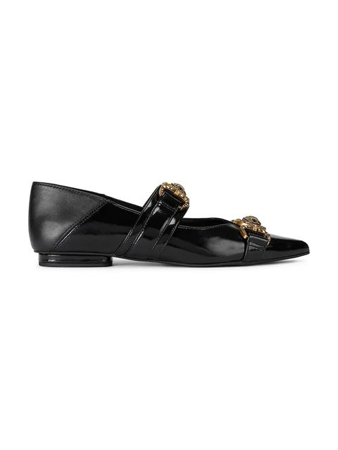 Kurt Geiger London baleriny skórzane Mansion Point Slip On kolor czarny 4986600309 - zdjęcie produktu nr 1