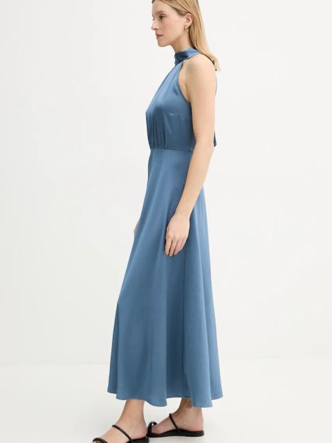 Samsoe Samsoe sukienka Rheo kolor niebieski maxi rozkloszowana F20500071