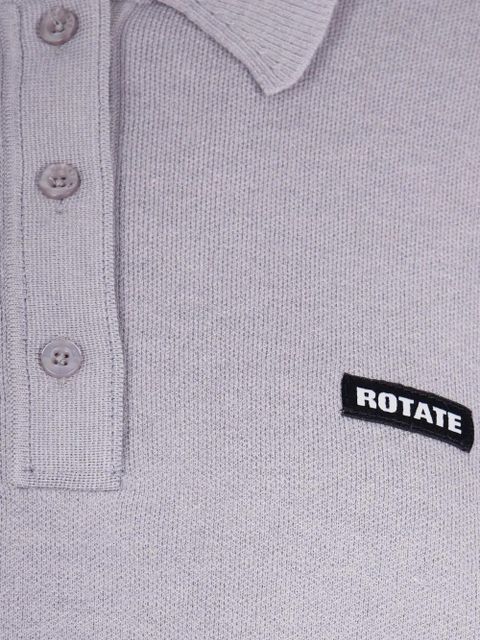 ROTATE BIRGER CHRISTENSEN Slinky Knit buttoned polo top - Grey