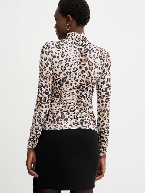 Fracomina bluzka damska kolor beżowy wzorzysta FJ25WT3001J47201