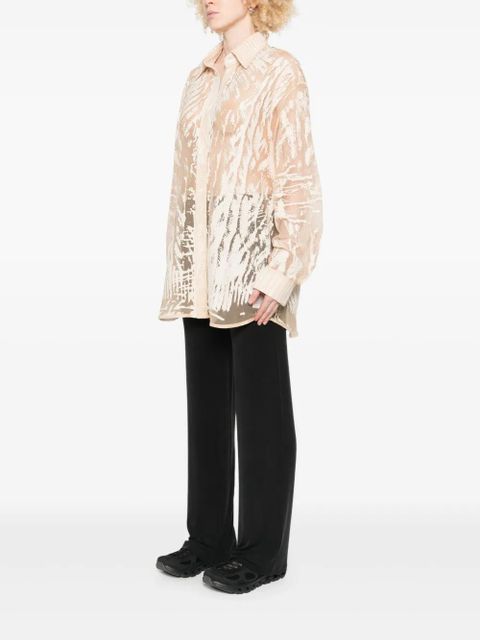 Diesel abstract-print long-sleeve blouse - Neutrals