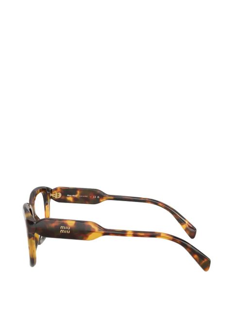 Miu Miu Eyewear geometric-frame glasses - Brown