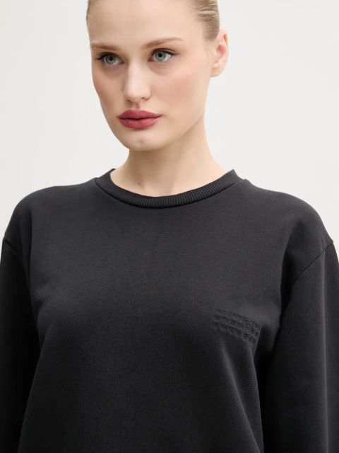 MM6 Maison Margiela bluza bawełniana damska kolor czarny gładka S52GU0240.M25012