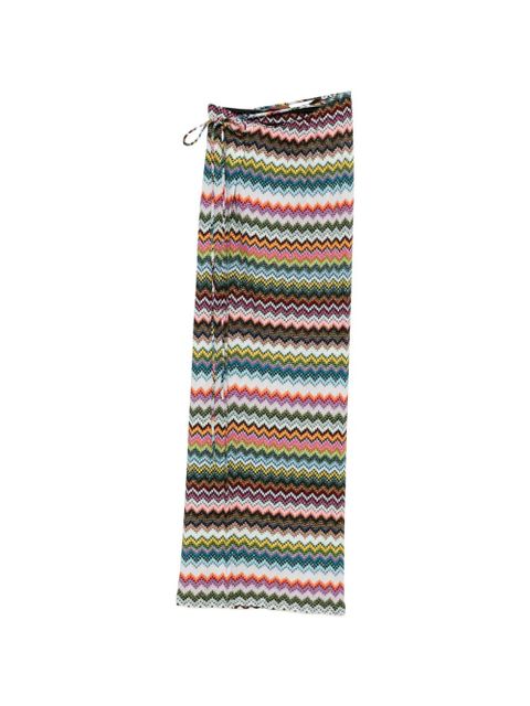 Missoni zig-zag tie long skirt - White