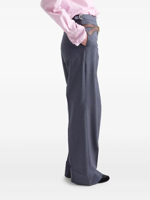Prada silk-blend trousers - Grey