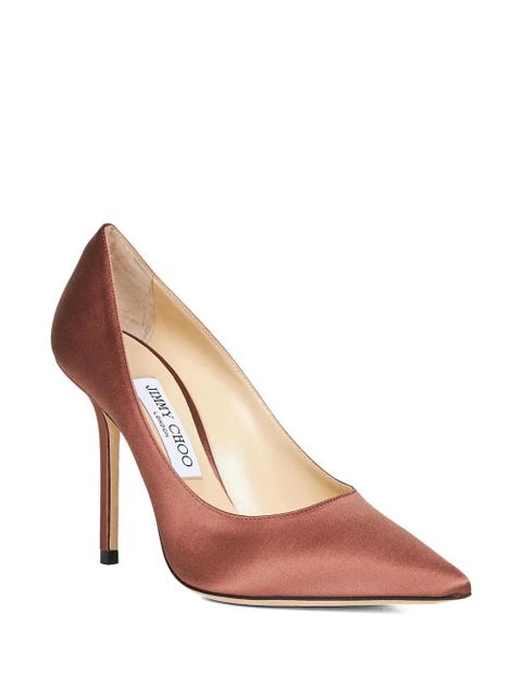 Jimmy Choo 100mm Love satin-effect heeled pumps - Pink - zdjęcie produktu nr 2