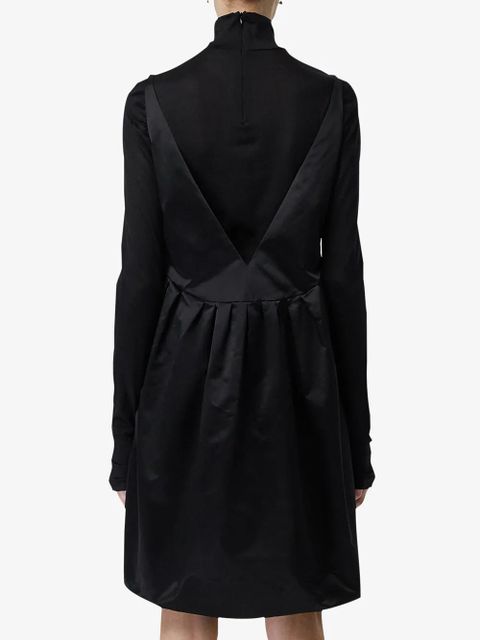 Burberry Duchess Satin Bubble Hem Dress - Black