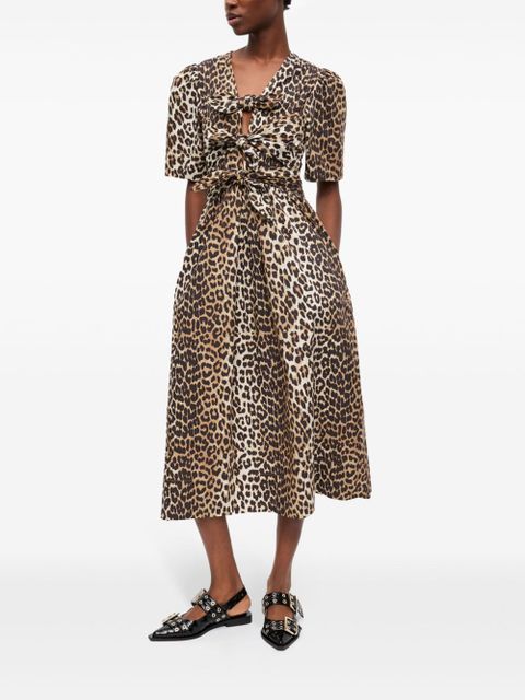 GANNI leopard-print midi dress - Brown - zdjęcie produktu nr 2