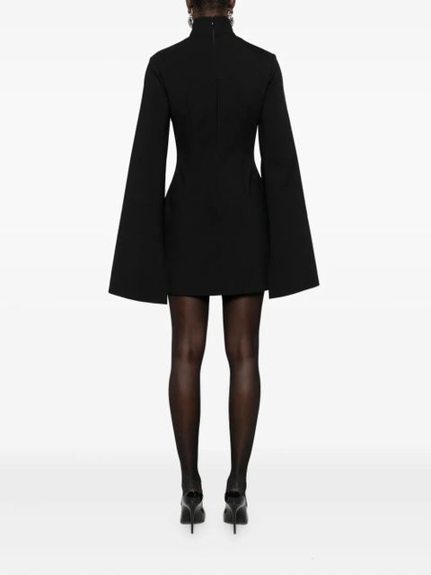 Solace London funnel-neck wide-sleeve mini dress - Black