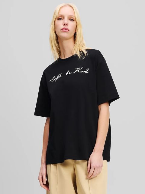 Karl Lagerfeld t-shirt bawełniany damski kolor czarny A2W17088 - zdjęcie produktu nr 1