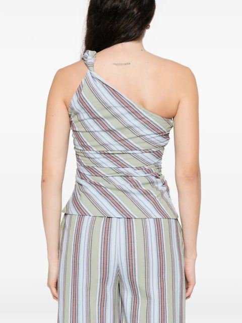 Faithfull the Brand one-shoulder striped blouse - Green