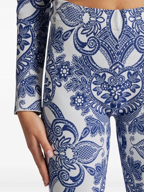 ETRO lace-motif knit trousers - White