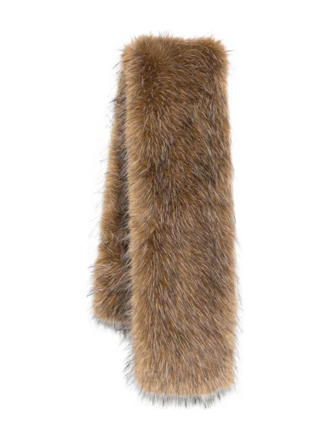 GANNI faux-fur scarf - Neutrals