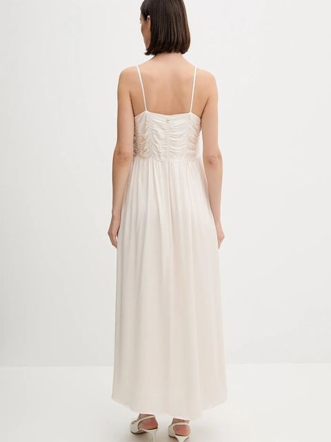 Pedro del Hierro sukienka kolor beżowy maxi rozkloszowana 3812198