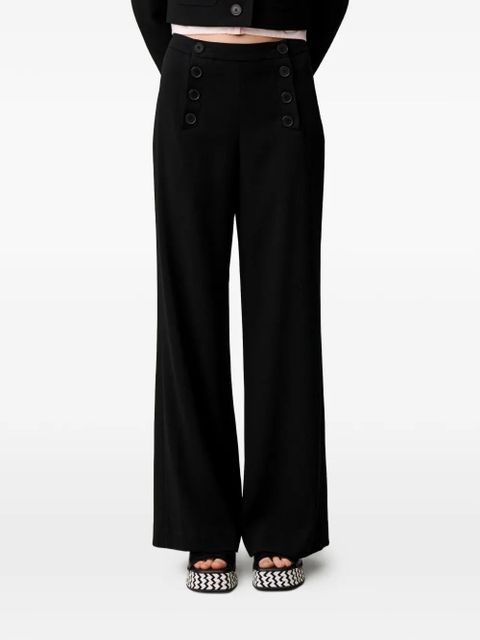 Claudie Pierlot buttoned pressed-pleats trousers - Black