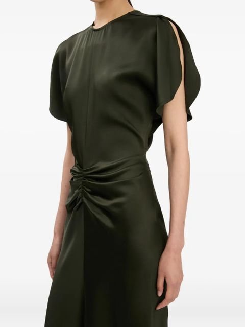 Victoria Beckham gathered-waist midi dress - Green