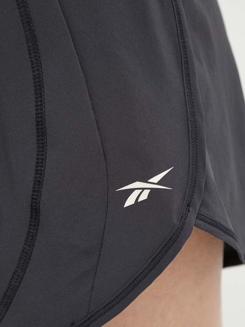 Reebok szorty treningowe Lux kolor czarny gładkie high waist 100075360