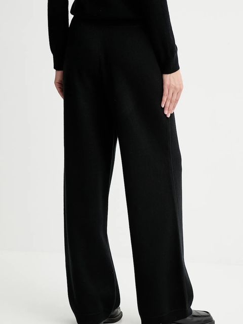 Kenzo spodnie z dodatkiem wełny damskie kolor czarny szerokie high waist FF62PA6003LF - zdjęcie produktu nr 2